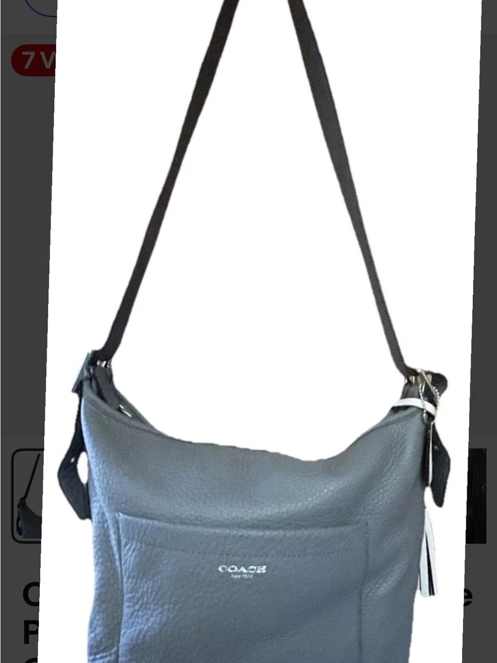 Coach Pebble Leather Shoulder Bag in Gray